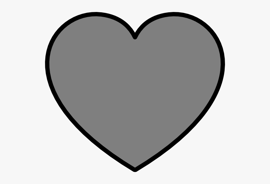 Solid Dark Gray Heart With Black Outline Clip Art At - Gray Heart Emoji Cop...
