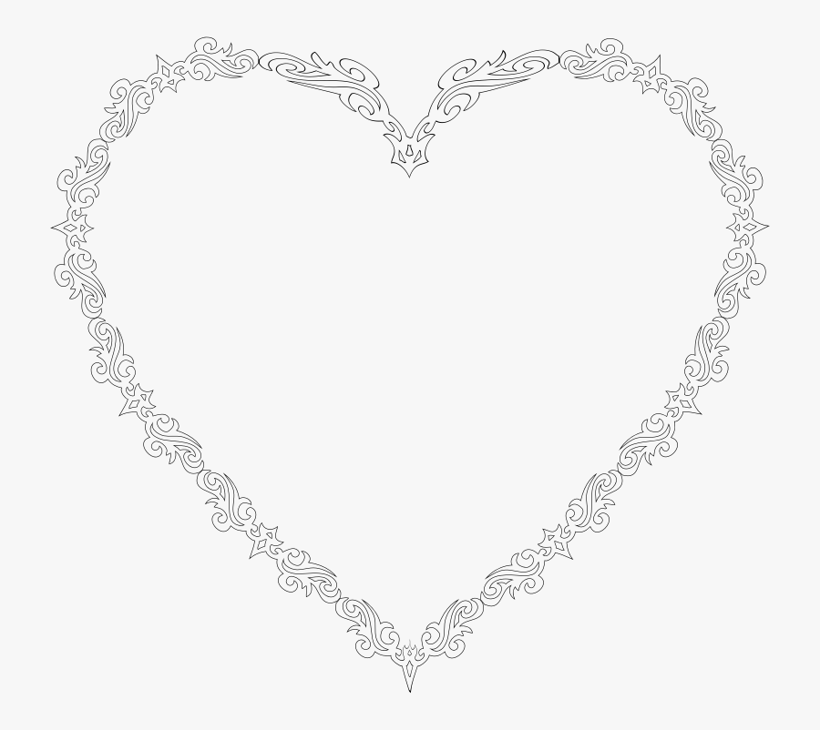 Clipart - Fancy White Heart Png, Transparent Clipart