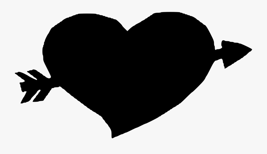Valentines Heart And Arrow Graphic Free - Heart With Arrow Through It Png, Transparent Clipart