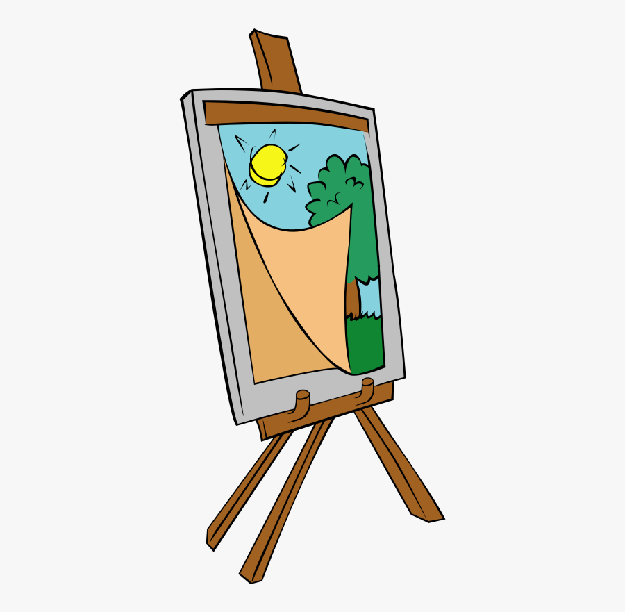 Easel With Kids Painting - Transparent Background Painting Clipart Png, Transparent Clipart