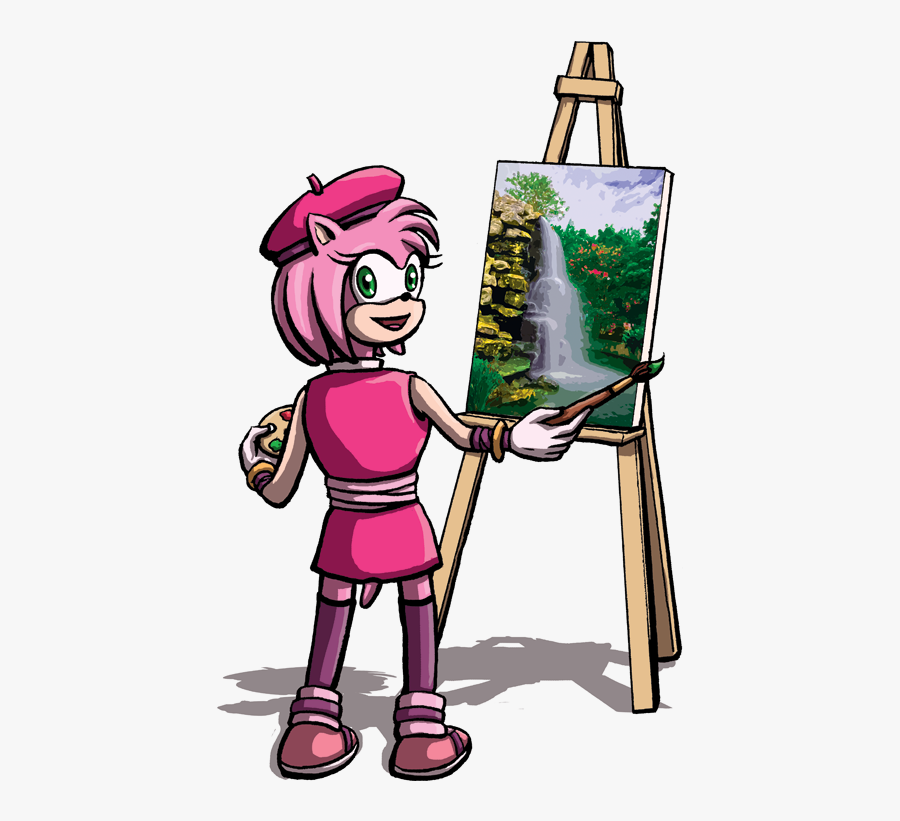 Easel Clipart Person Painting - Cartoon, Transparent Clipart