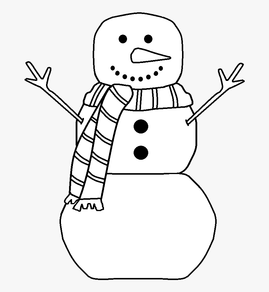 Hd Graphics By Ruth - Snowman Scarf Clipart Black And White, Transparent Clipart