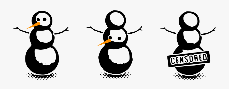 Naughty Censored Snowman Comic Clipart , Png Download - Cartoon, Transparent Clipart