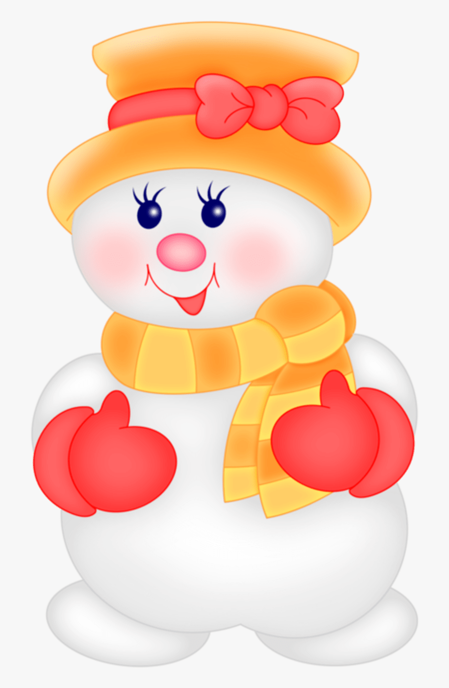 Transparent Cute Snowman Png - Christmas Girl Snowman Clipart, Transparent Clipart