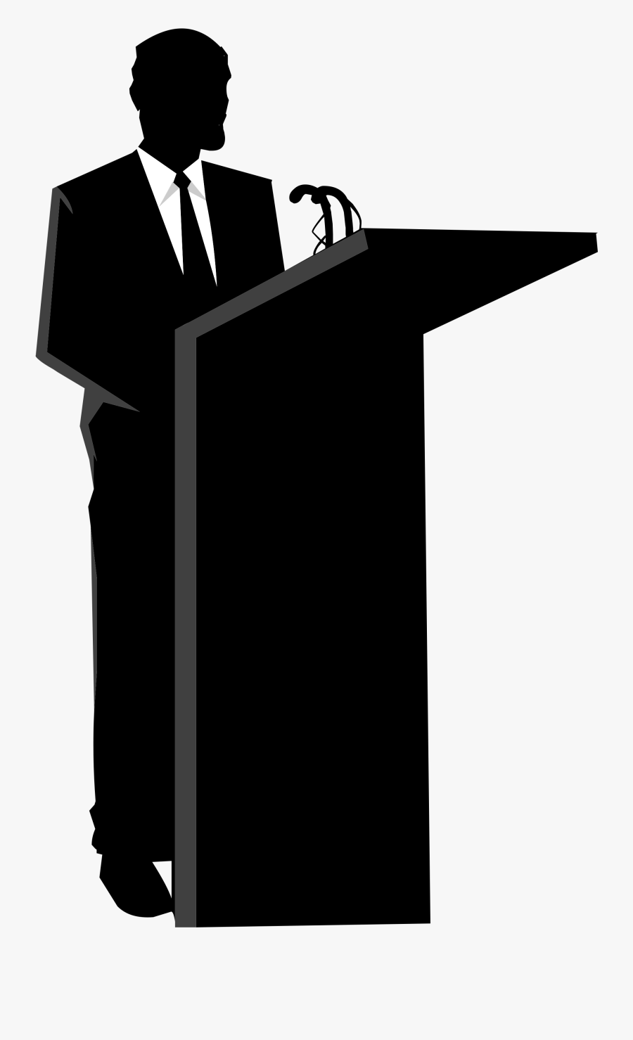 Silhouette Speech Podium Clipart - Speaker On Podium, Transparent Clipart