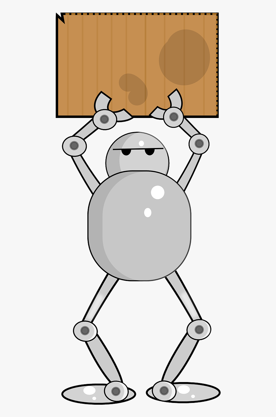 Android Robot Protest - Robot With Hands Up, Transparent Clipart