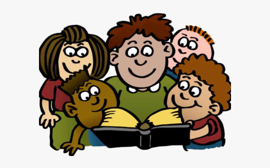 Children Reading The Bible, Transparent Clipart