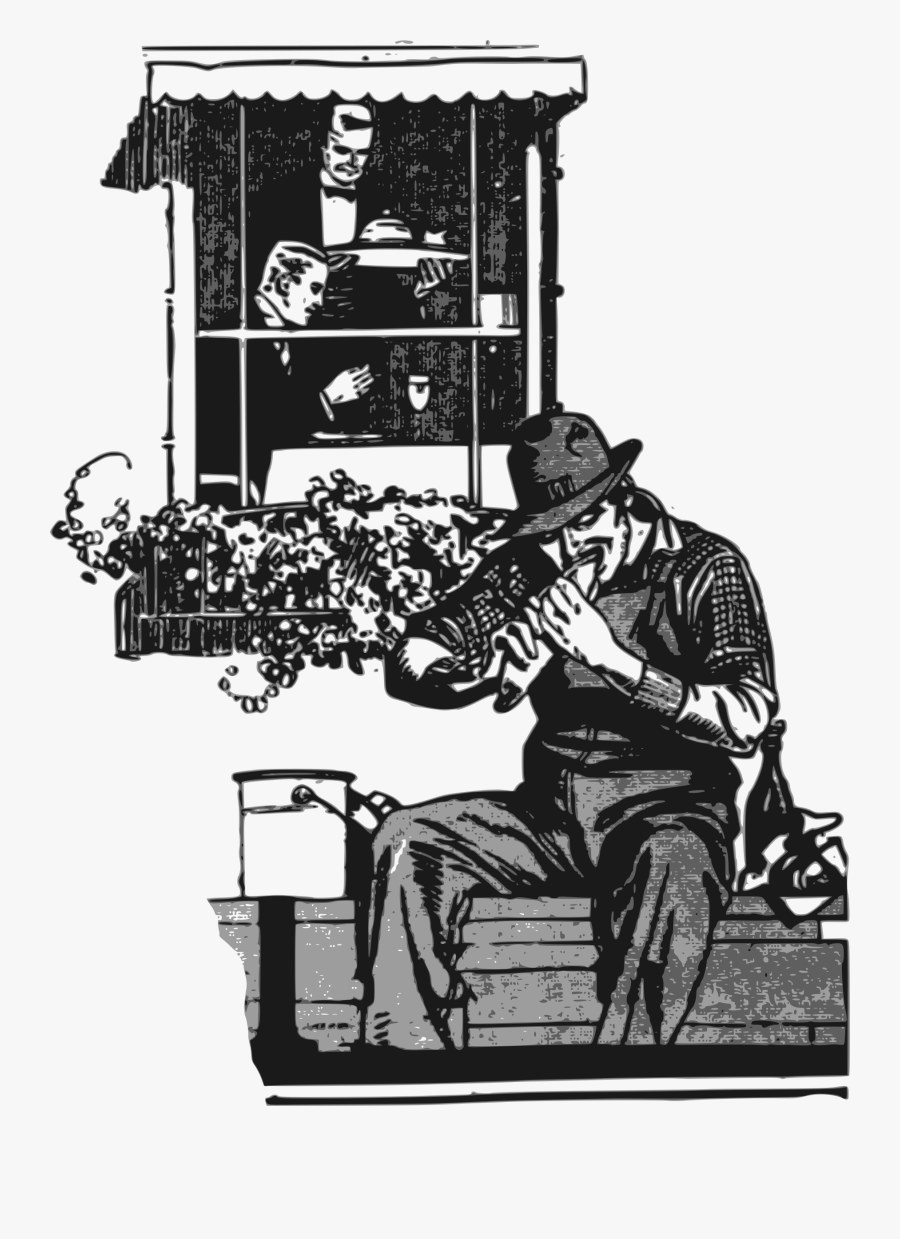 Monochrome,art,black And White - Pobreza Dibujo, Transparent Clipart