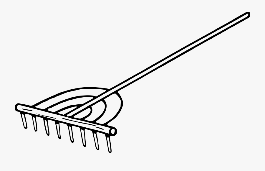 Line Art,angle,monochrome Photography - Rake Black And White Clipart, Transparent Clipart