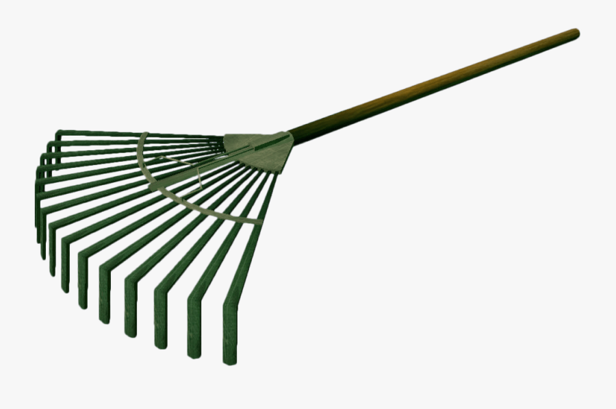 Green Leaf Rake - Rake Png, Transparent Clipart