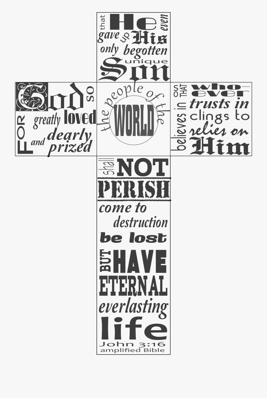 Banner Download John Typography In Cross - Poster, Transparent Clipart