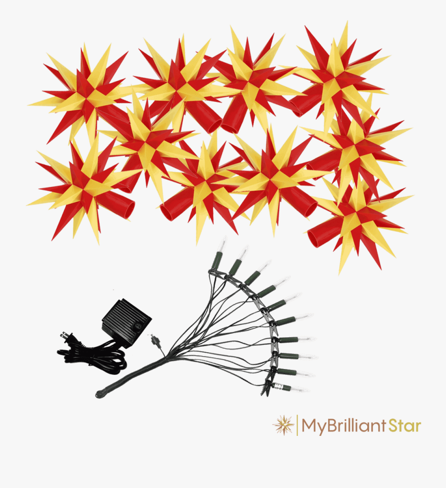 Original Herrnhut Plastic Star Chain, Yellow / Red, - Herrnhut Stars 13, Transparent Clipart
