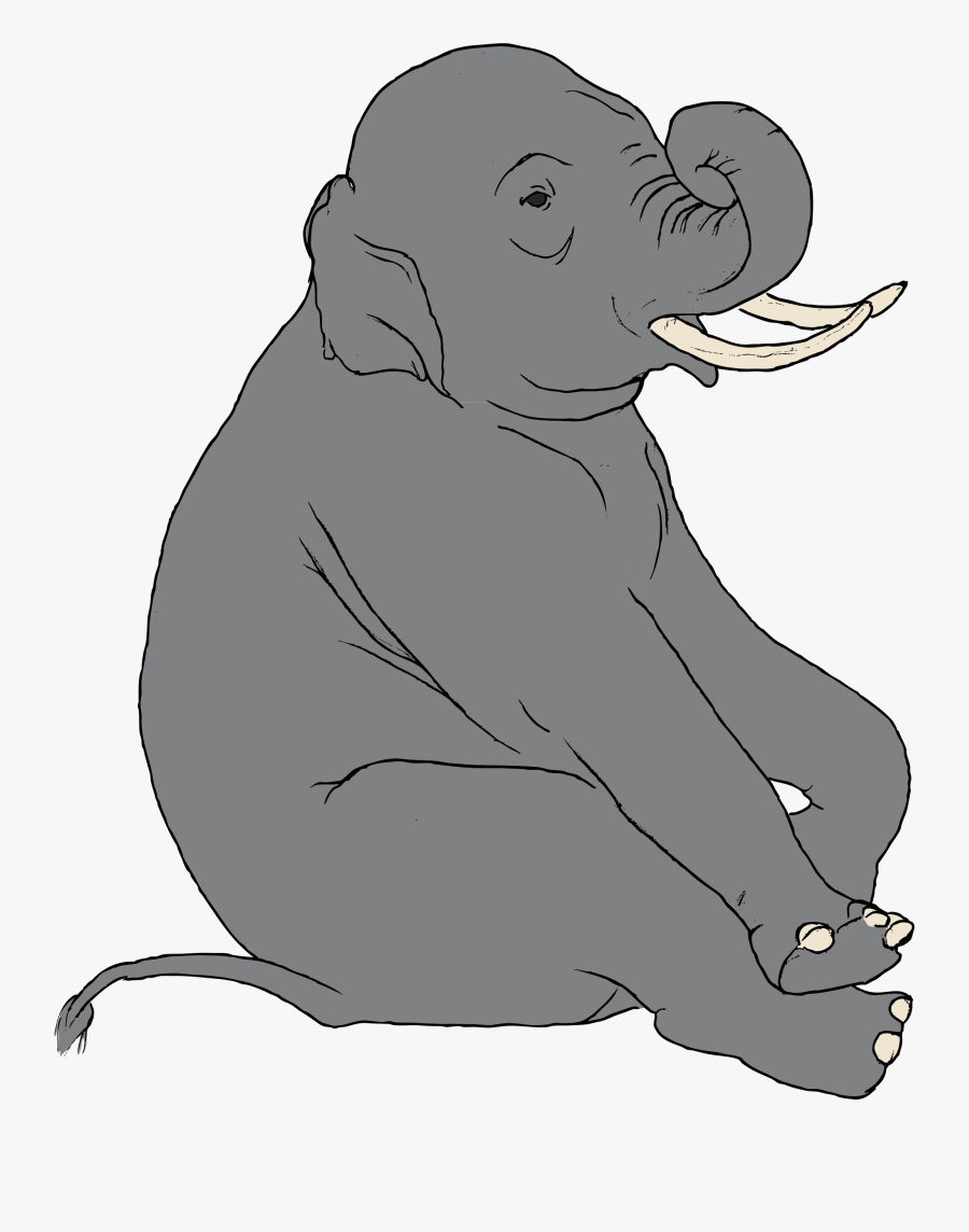 Sitting Elephant - Elephant Clip Art, Transparent Clipart