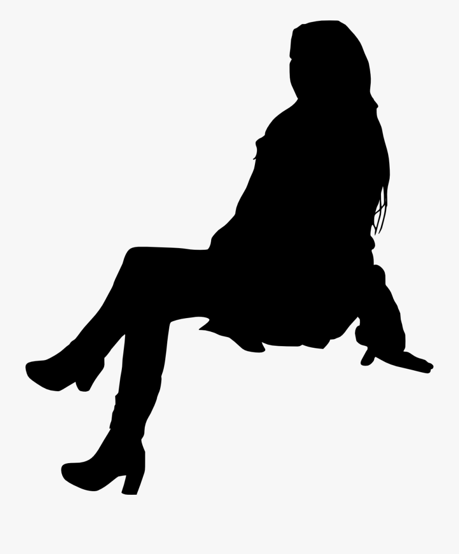 12 People Sitting Silhouette - Girl Sitting Silhouette Png, Transparent Clipart