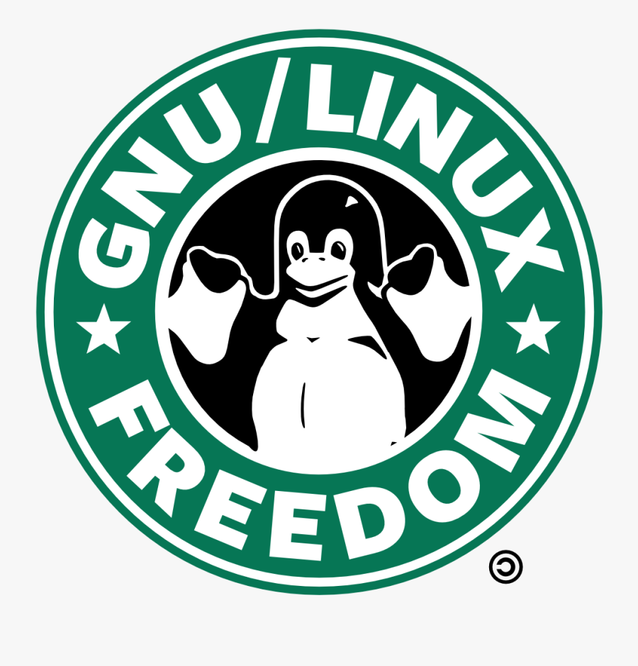 Starbucks Tux Linux Art 555px - Logos De Gnu Linux, Transparent Clipart