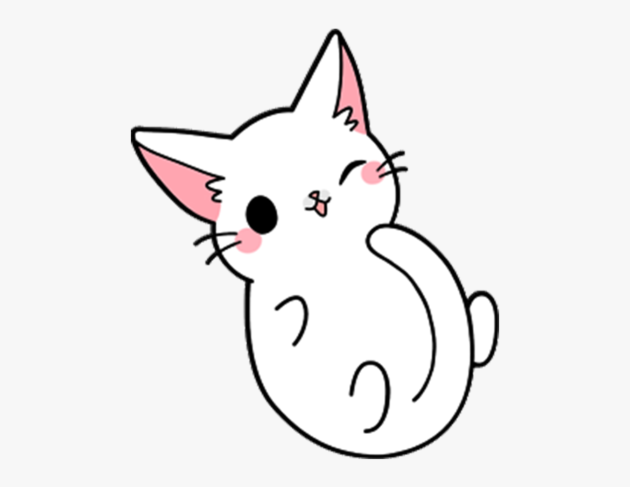 Cute Sit Cat Yang Kitten Drawing Clipart - Cartoon Cute Cat Drawing, Transparent Clipart