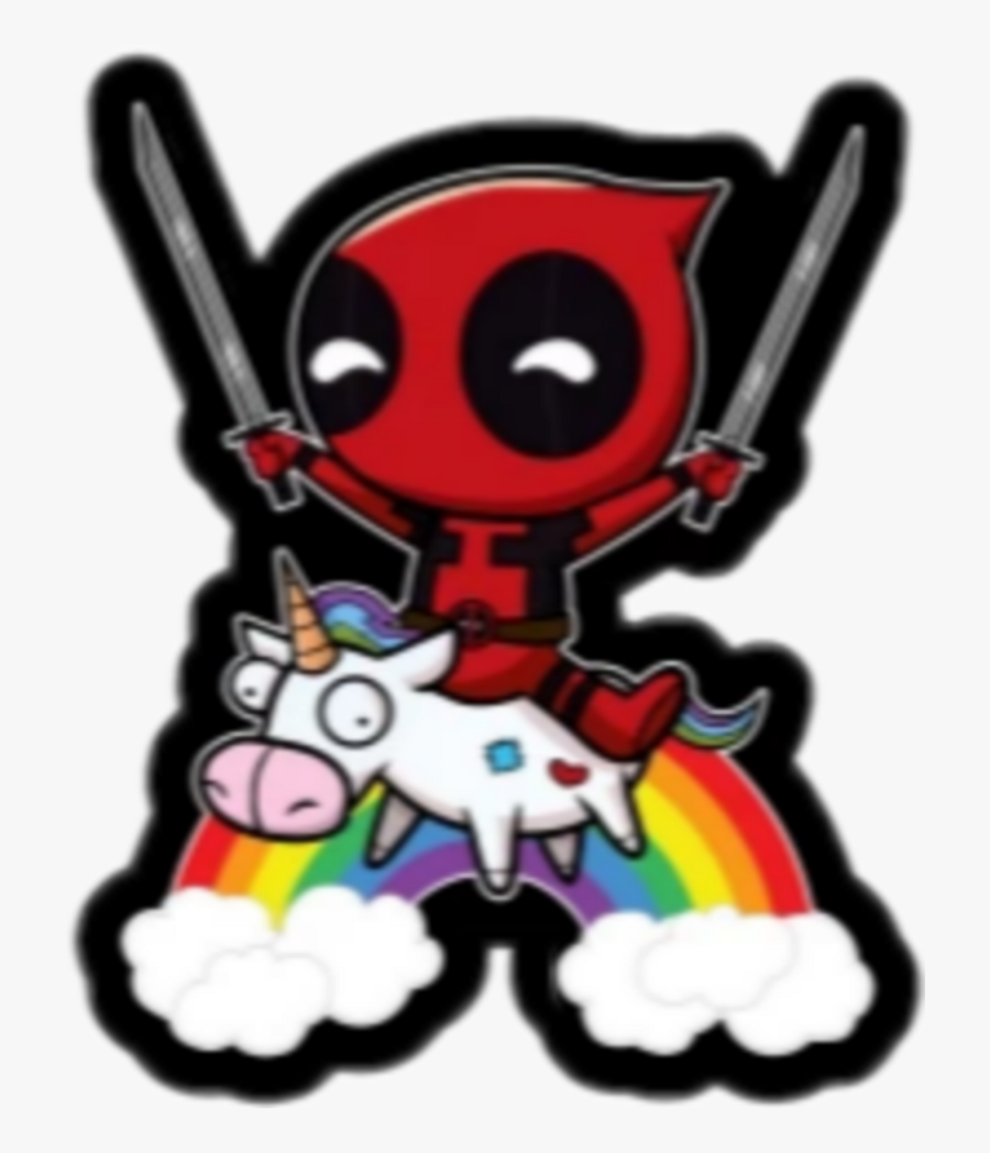 Deadpool On Unicorn Clipart , Png Download - Chibi Deadpool, Transparent Clipart