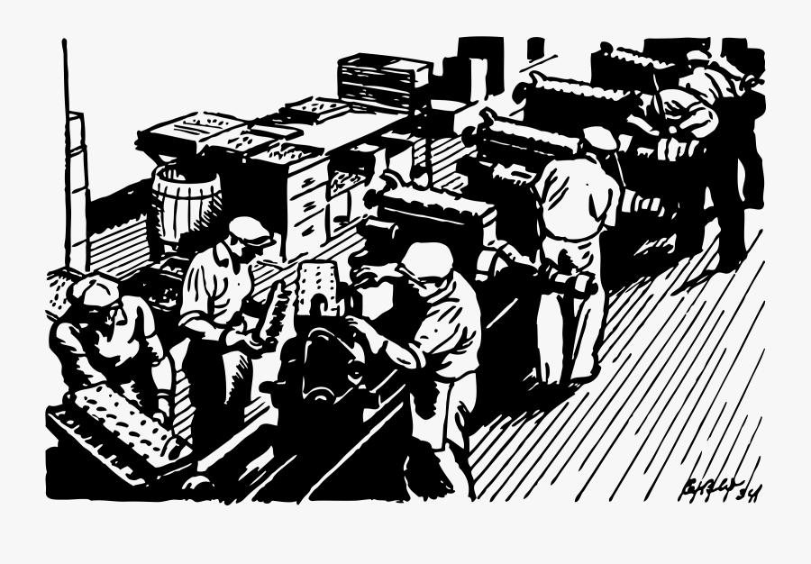 Factory Clipart Factory Labor - Assembly Line Clip Art, Transparent Clipart
