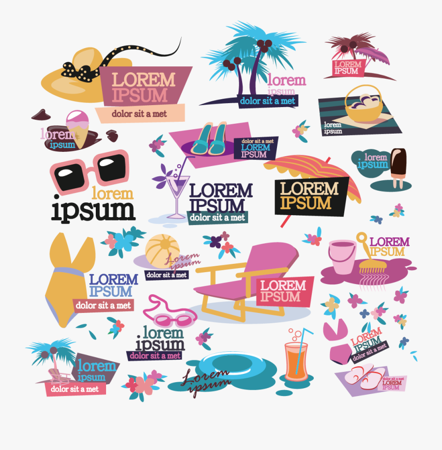 Free Holiday Vectors - Materials For The Beach, Transparent Clipart