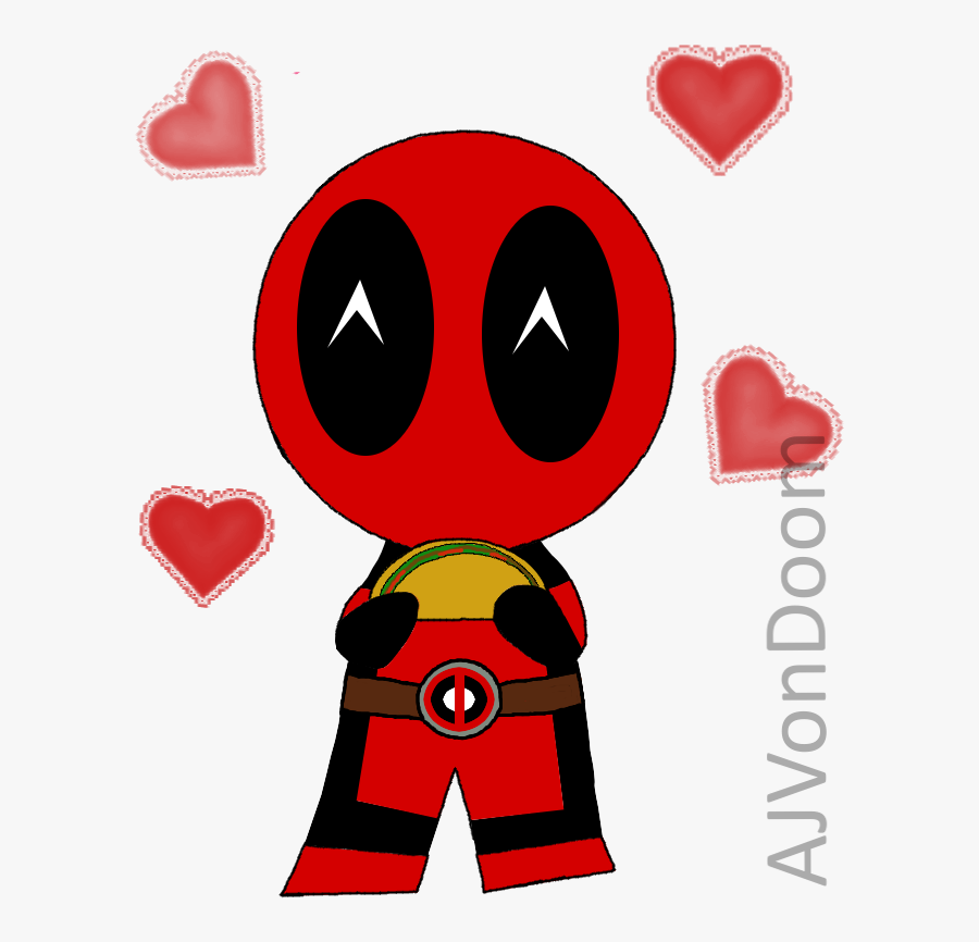 Deadpool Loves Tacos By Ajvondoom - Deadpool Png Cartoon Love, Transparent Clipart