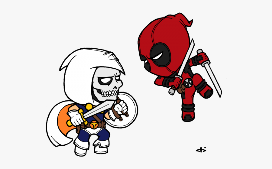 Deadpool Clipart Mini Cartoon - Deadpool Vs Death Stroke Coloring Pages, Transparent Clipart