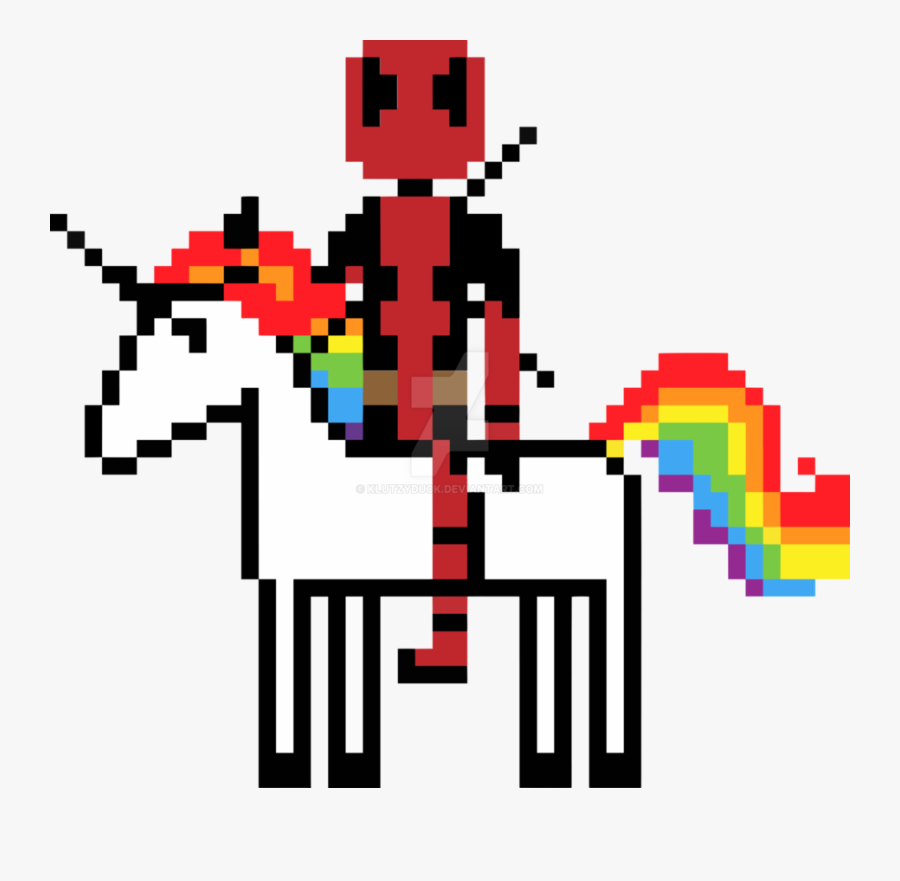 Transparent Deadpool Clipart - Deadpool Unicorn 8 Bit, Transparent Clipart