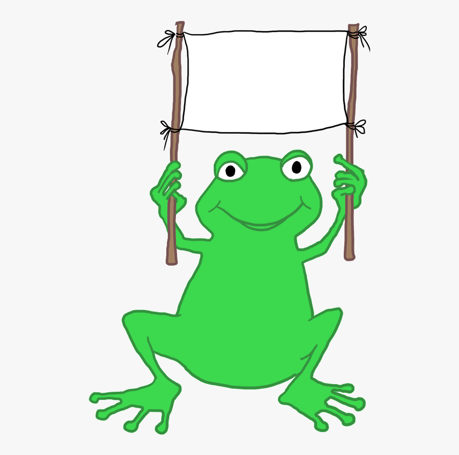 Frog With Banner - Portable Network Graphics, Transparent Clipart