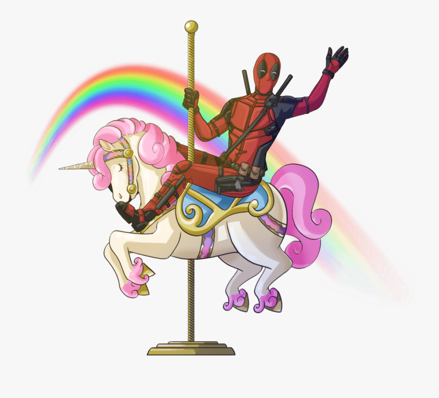 Deadpool Riding Unicorn Clipart , Png Download - Chibi Dance Gif Animé, Transparent Clipart