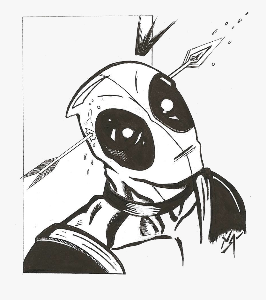 Deadpool Clipart Black And White Transparent Png - Deadpool Black And White, Transparent Clipart