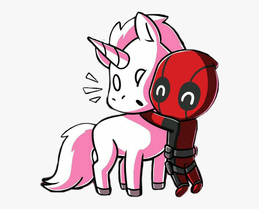 #freetoedit #cute #kawaii #unicorn #deadpool #love - Deadpool With A Unicorn, Transparent Clipart