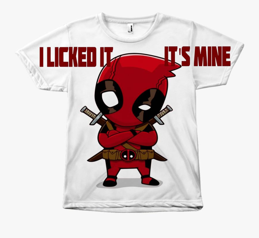 Custom 3d Deadpool Chibi Sublimation Unisex T-shirt - Funny Cartoon Deadpool, Transparent Clipart