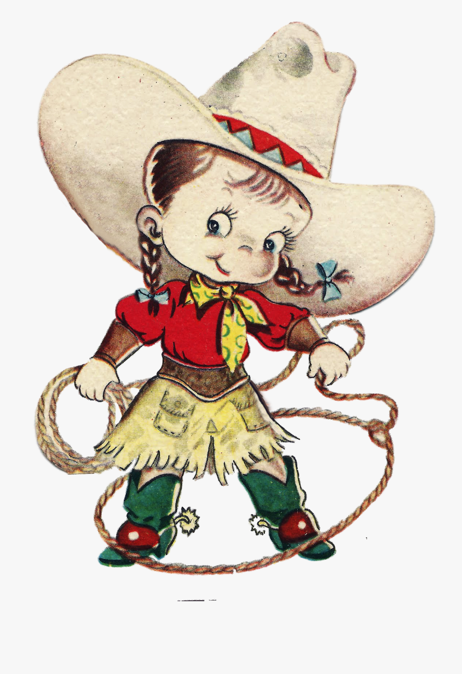 Clipart Vintage Cowgirl And Cowboy, Transparent Clipart