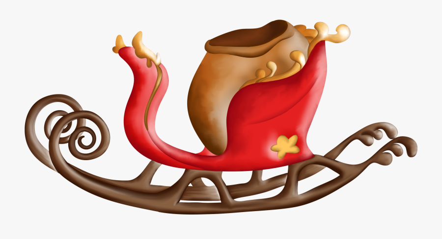Christmas Sleigh Clipart - Trineo Con Papa Noel Png, Transparent Clipart