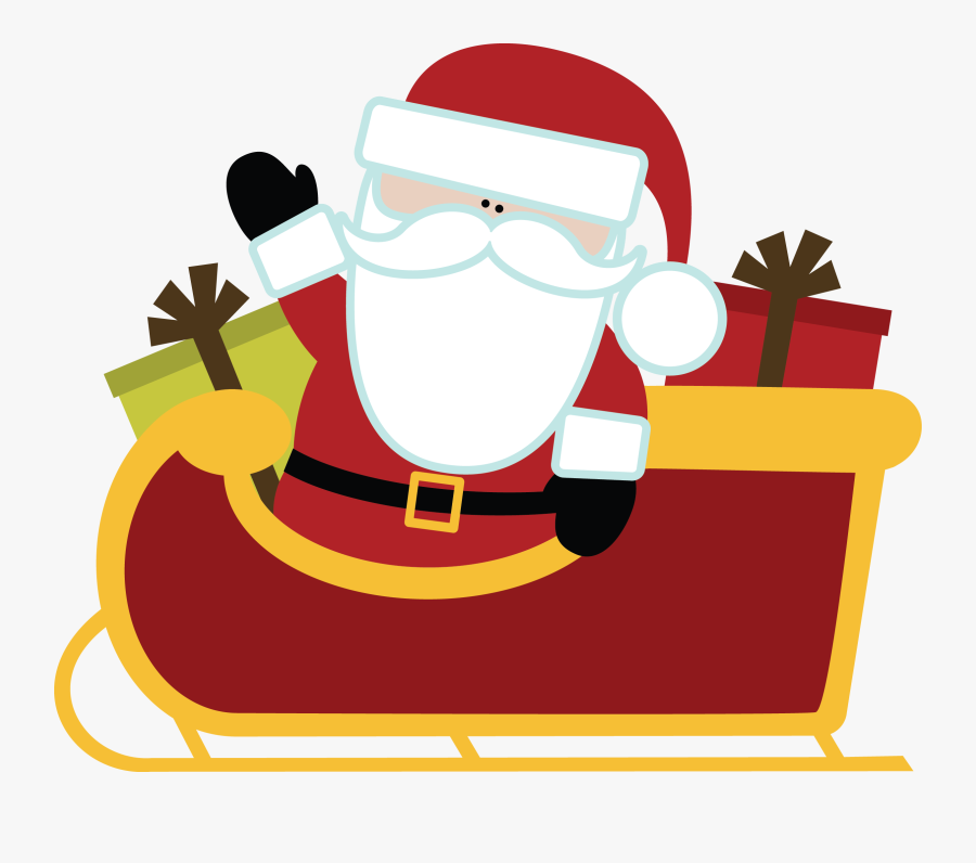 Sleigh Clipart Svg - Santa In Sleigh Clip Art, Transparent Clipart