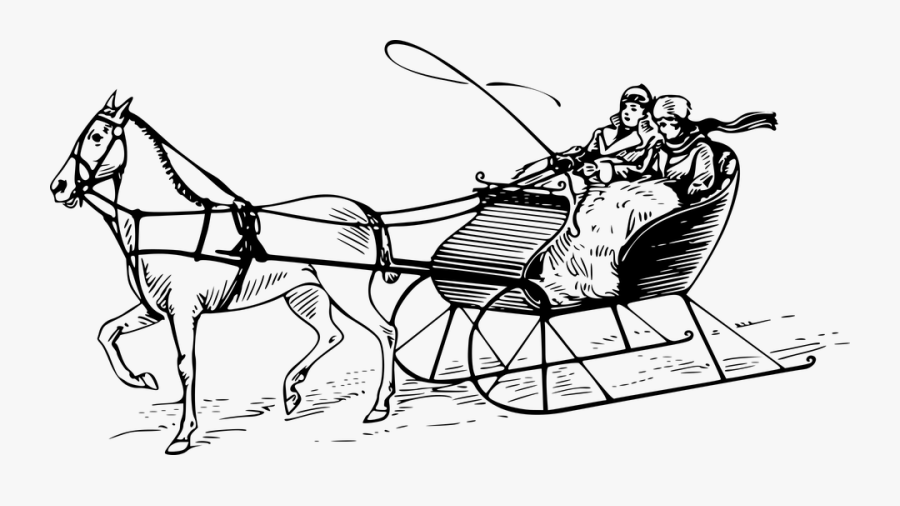 Cutter, Horse, Horse-drawn, Ice, Sled, Sleigh, Snow - Horse Drawn Sleigh Clipart, Transparent Clipart