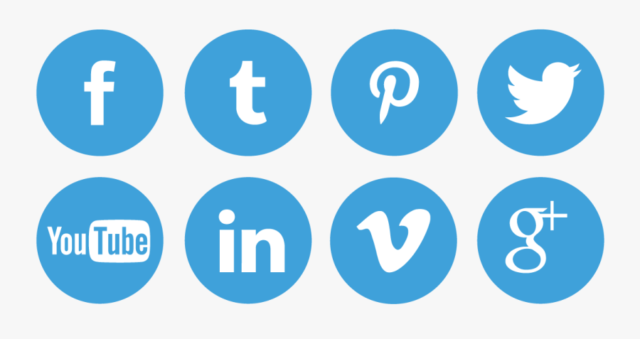 Social Media Icons Png Blue, Transparent Clipart
