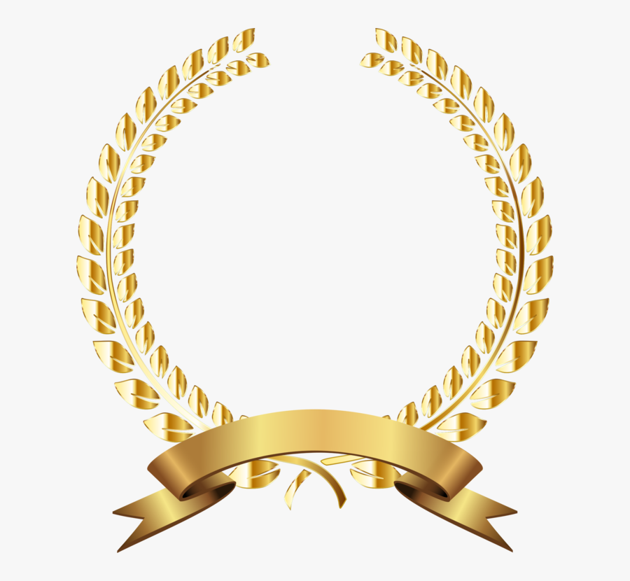 Transparent Laurel Clipart - Gold Laurel Wreath No Background, Transparent Clipart