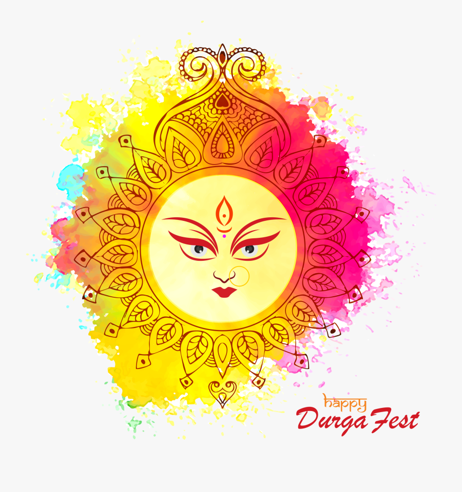 Happy Durga Fest Png - Navratri Illustration, Transparent Clipart