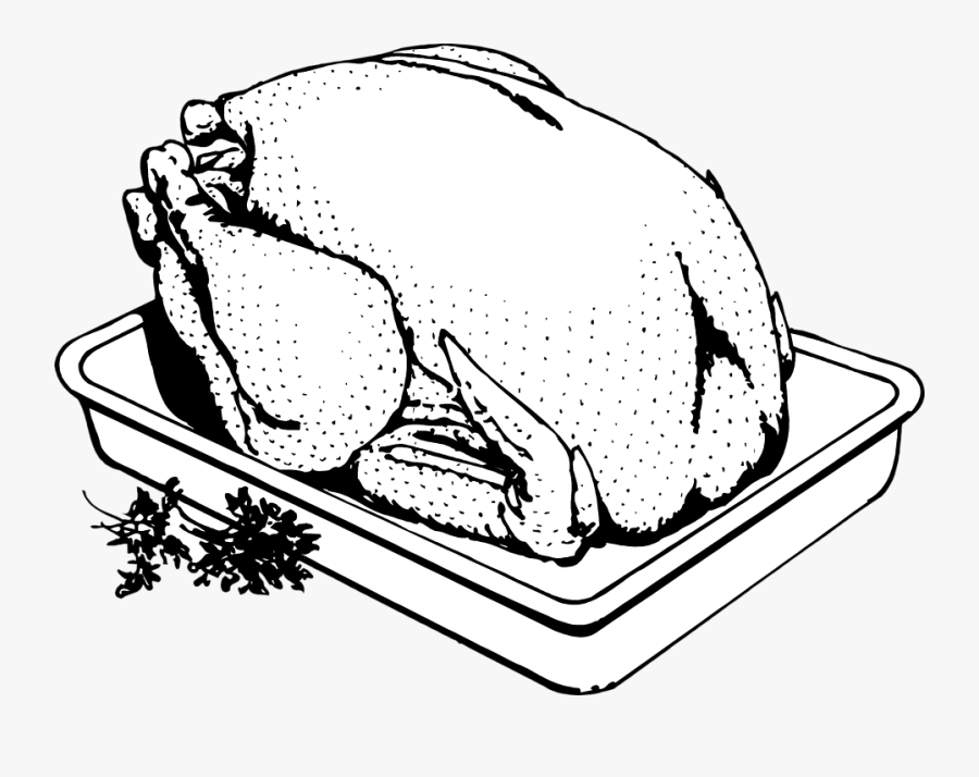 Cooked Turkey Clip Art Black And White, Transparent Clipart