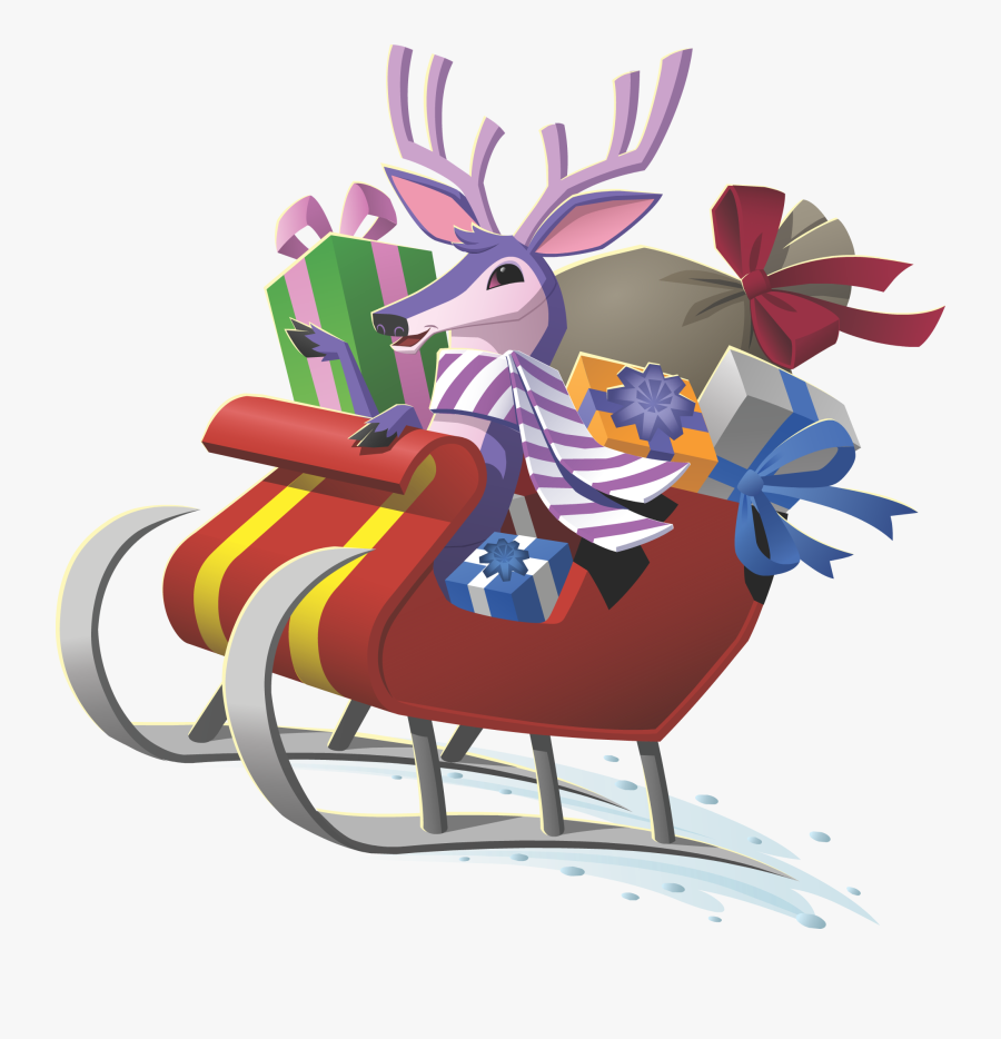 Deer In Sleigh - Animal Jam Deer Png, Transparent Clipart