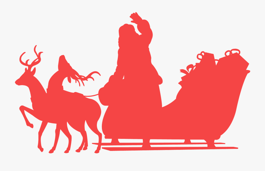Silhouet Kerstman, Transparent Clipart