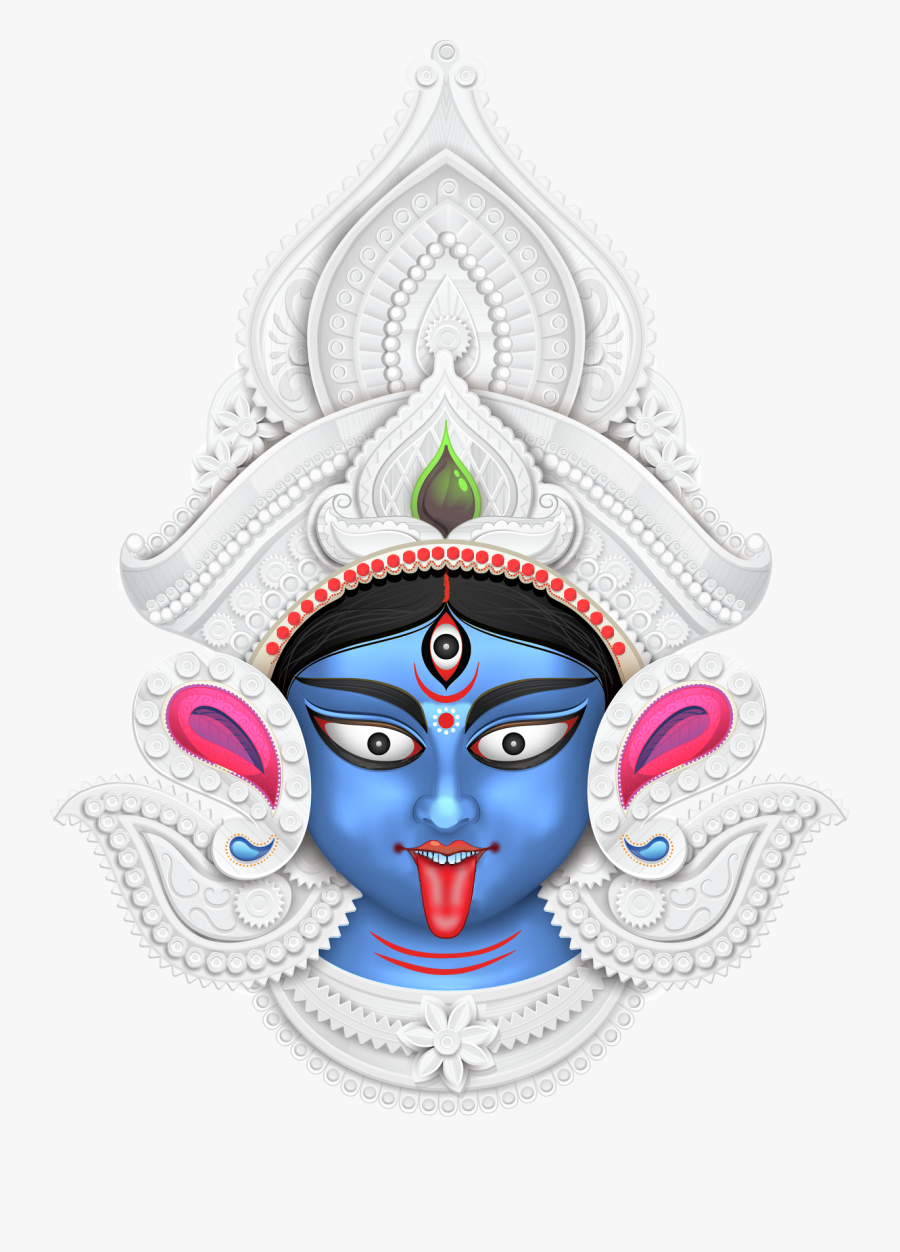 Transparent Maa Clipart - Kali Maa Face Drawing, Transparent Clipart