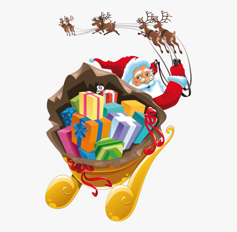 Santa Sleigh Png Transparent - Transparent Santa Sleigh Png, Transparent Clipart