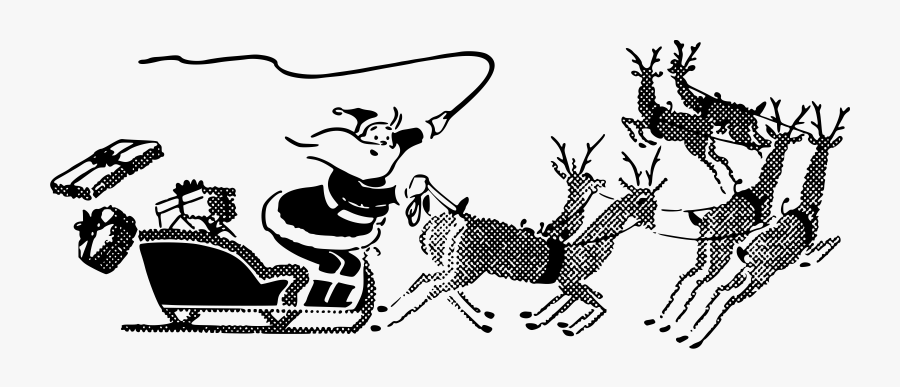 Santa And Sleigh Clip Arts - Sanie Mos Craciun Png, Transparent Clipart