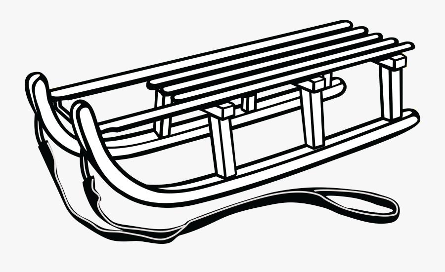 Free Clipart Of A Luge - Black And White Sled, Transparent Clipart