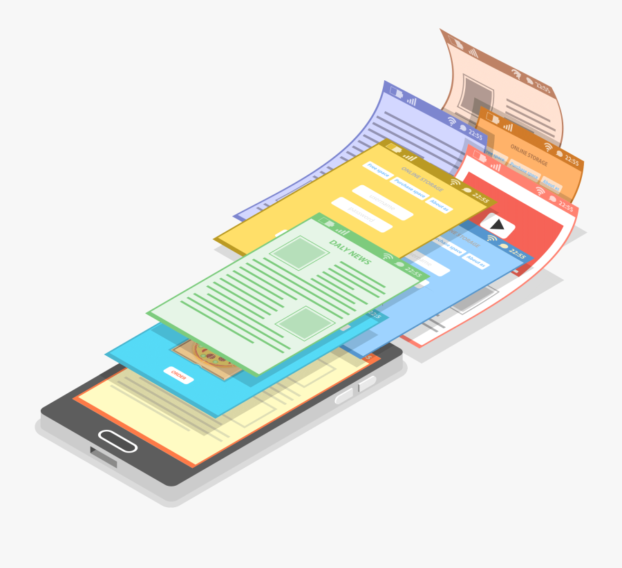 Mobile Apps Clipart Png Image Free Download Searchpng - Isometric Projection, Transparent Clipart