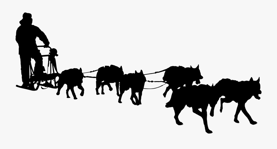 Clip Art Sleigh Silhouette - Sled Dog Clip Art, Transparent Clipart