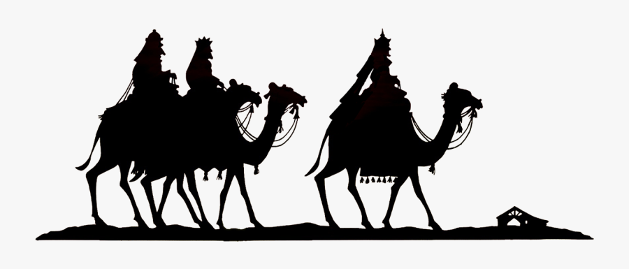 Christmas Silhouettes Black And White Download - Three Wise Men Silhouette, Transparent Clipart
