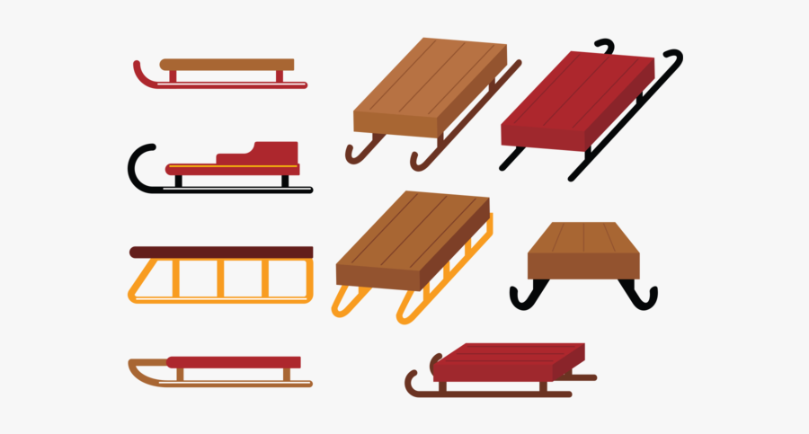 Toboggan Vectors - Bench, Transparent Clipart