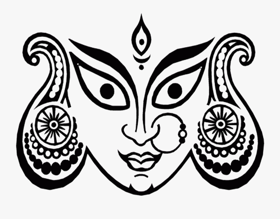 Maa Durga Face Png, Transparent Clipart